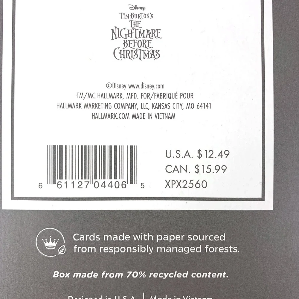 Hallmark Nightmare Before‎ Christmas NBC Holiday Cards 16 Scary Christmas to One